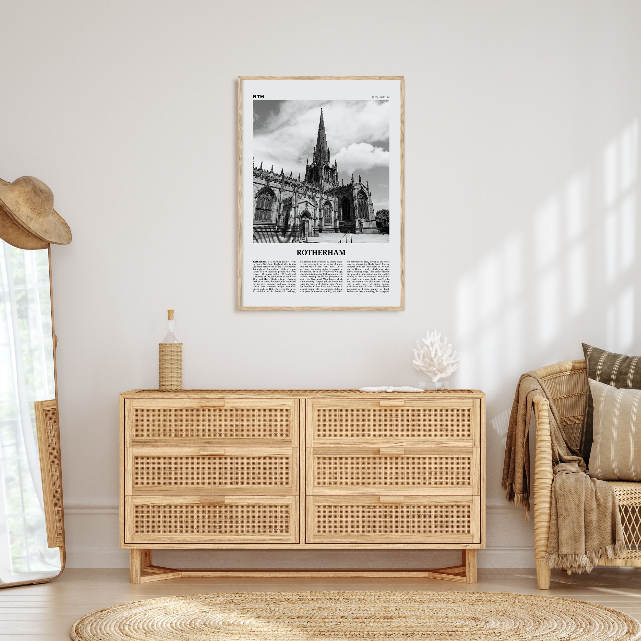 Rotherham Travel B&W Poster