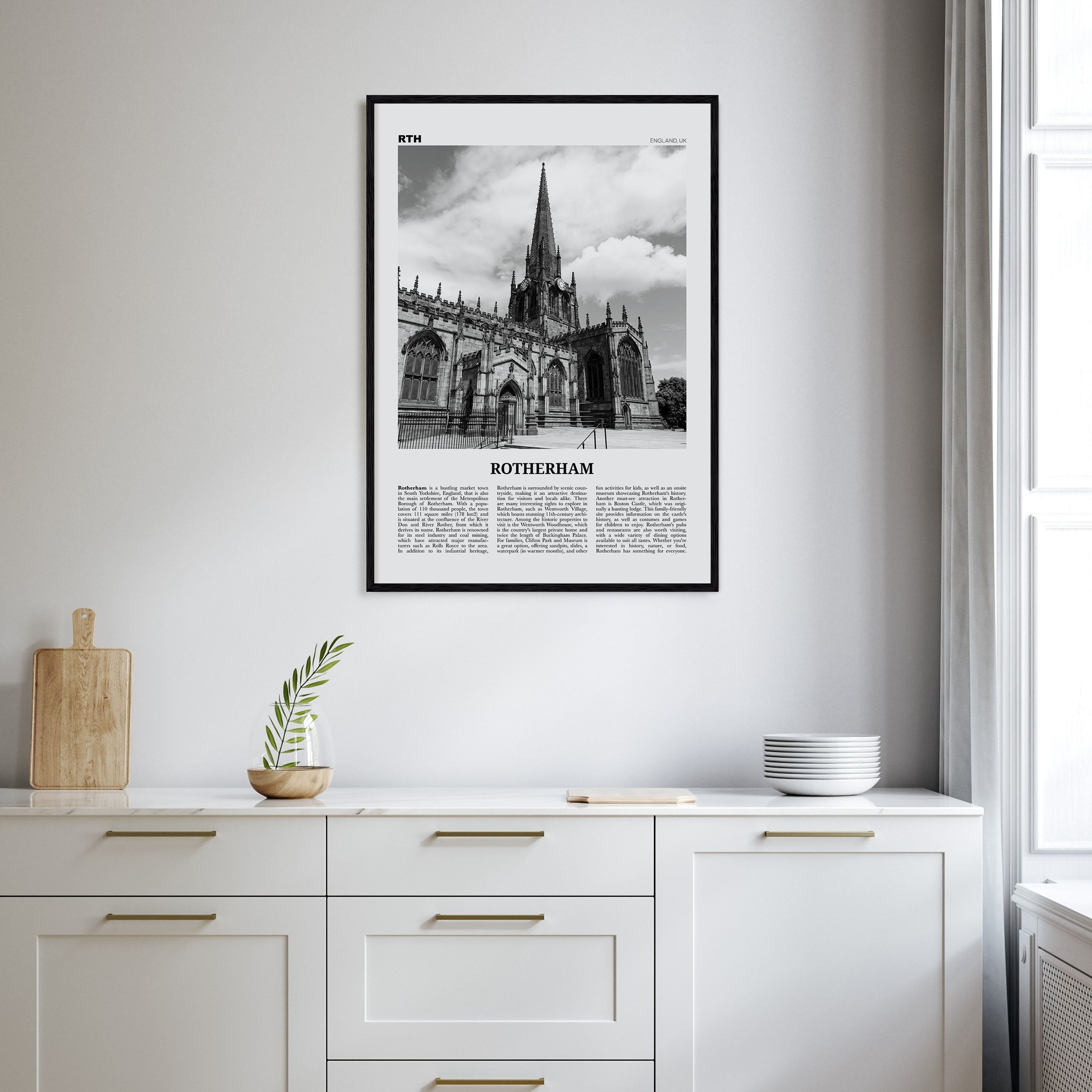 Rotherham Travel B&W Poster