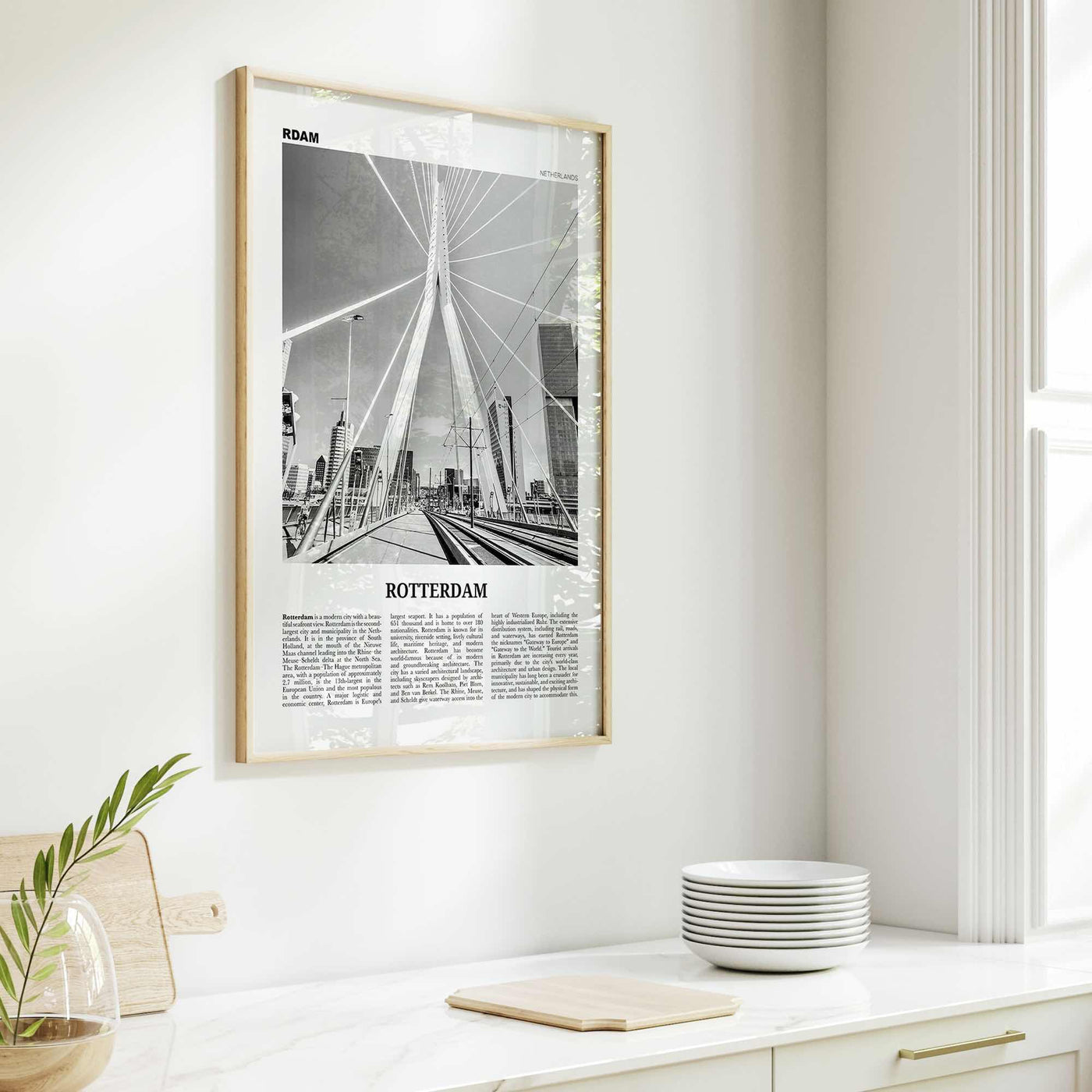 Rotterdam Print Black and White No 1, Rotterdam Wall Art, Rotterdam Poster, Rotterdam Photo, Netherlands, Nederland, Holland, Europe