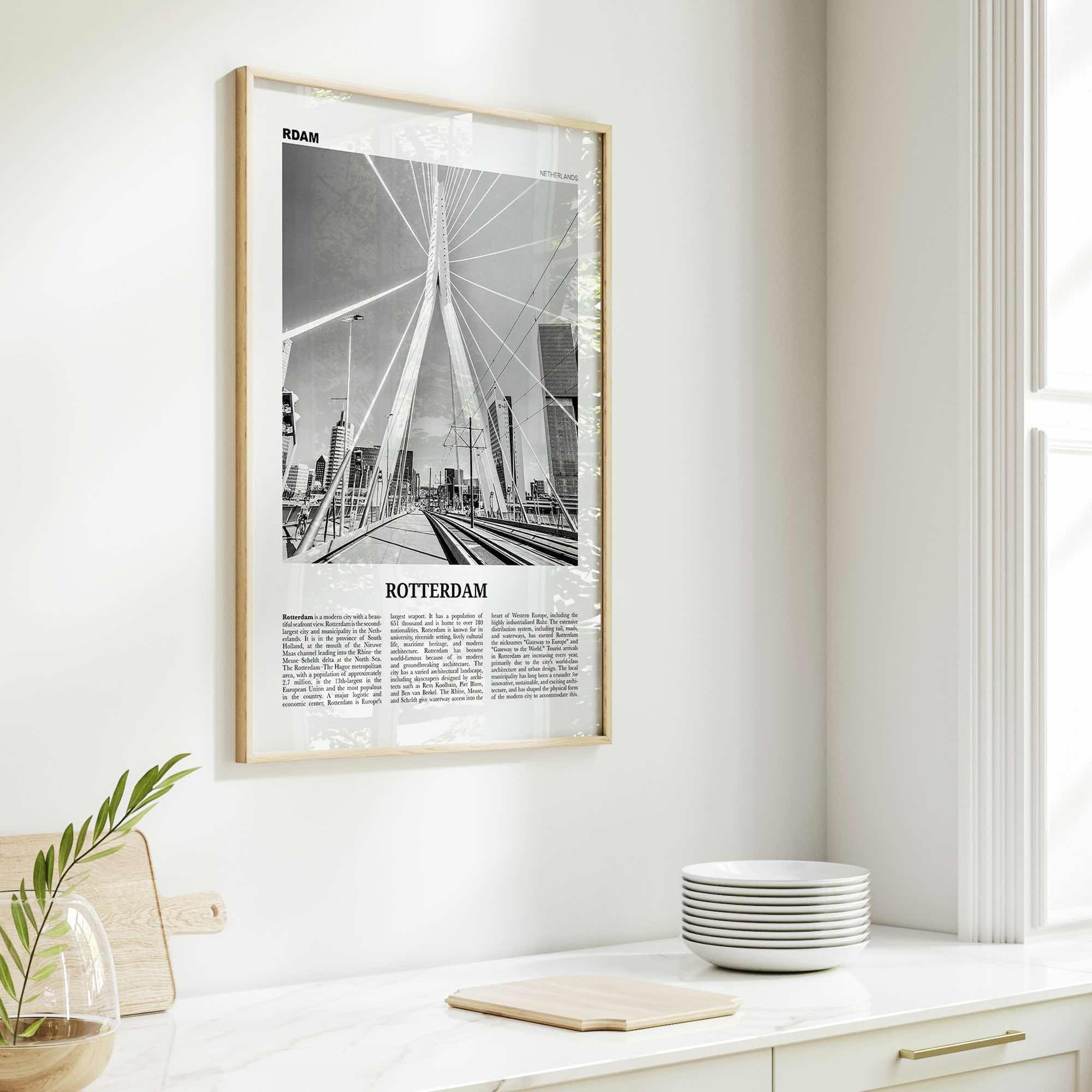 Rotterdam Print Black and White No 1, Rotterdam Wall Art, Rotterdam Poster, Rotterdam Photo, Netherlands, Nederland, Holland, Europe