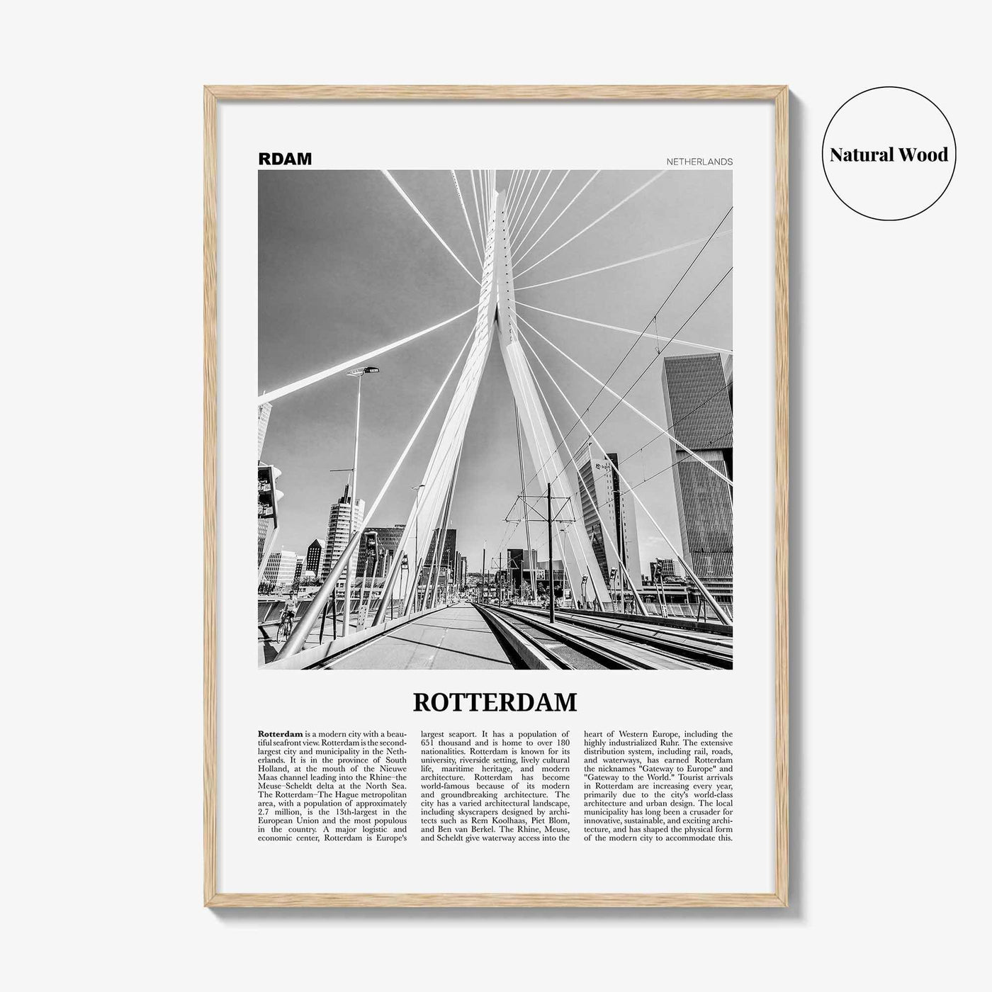 Rotterdam Print Black and White No 1, Rotterdam Wall Art, Rotterdam Poster, Rotterdam Photo, Netherlands, Nederland, Holland, Europe