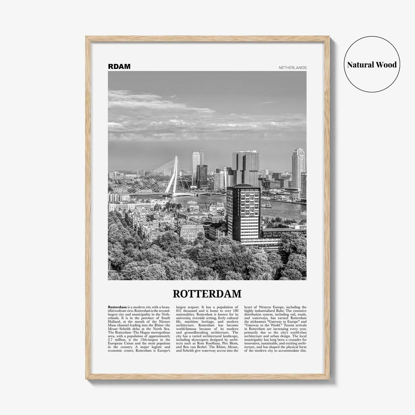 Rotterdam Print Black and White No 2, Rotterdam Wall Art, Rotterdam Poster, Rotterdam Photo, Netherlands, Nederland, Holland, Europe