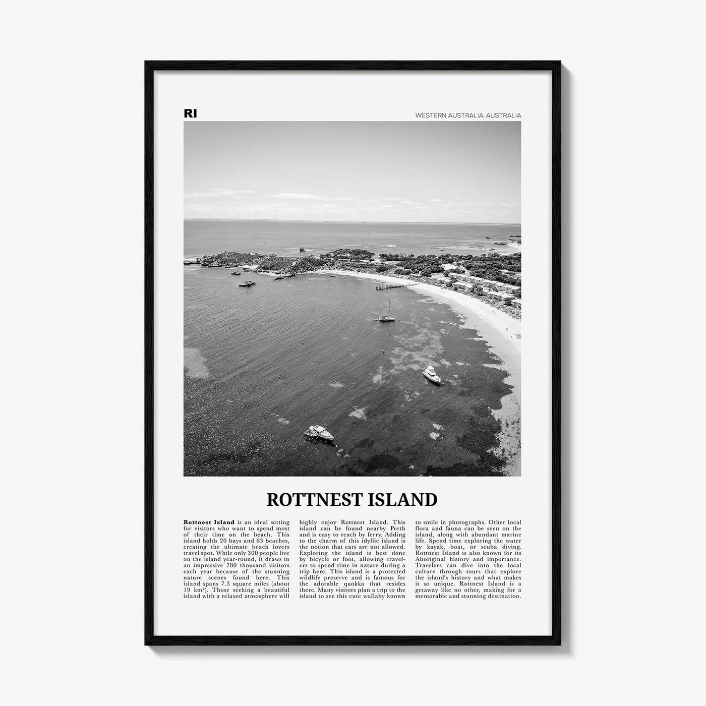 Rottnest Island Print Black and White, Rottnest Island Wall Art, Rottnest Island Poster, Rottnest Island Photo, Australia