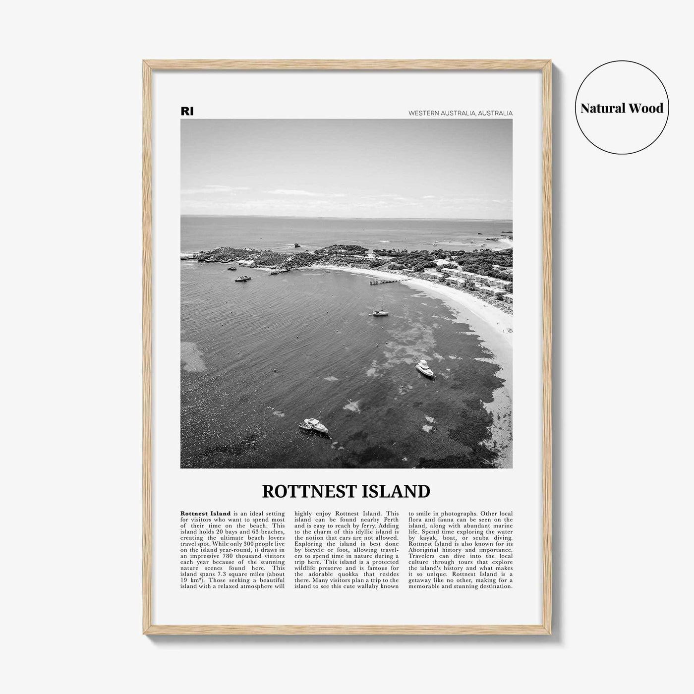 Rottnest Island Print Black and White, Rottnest Island Wall Art, Rottnest Island Poster, Rottnest Island Photo, Australia