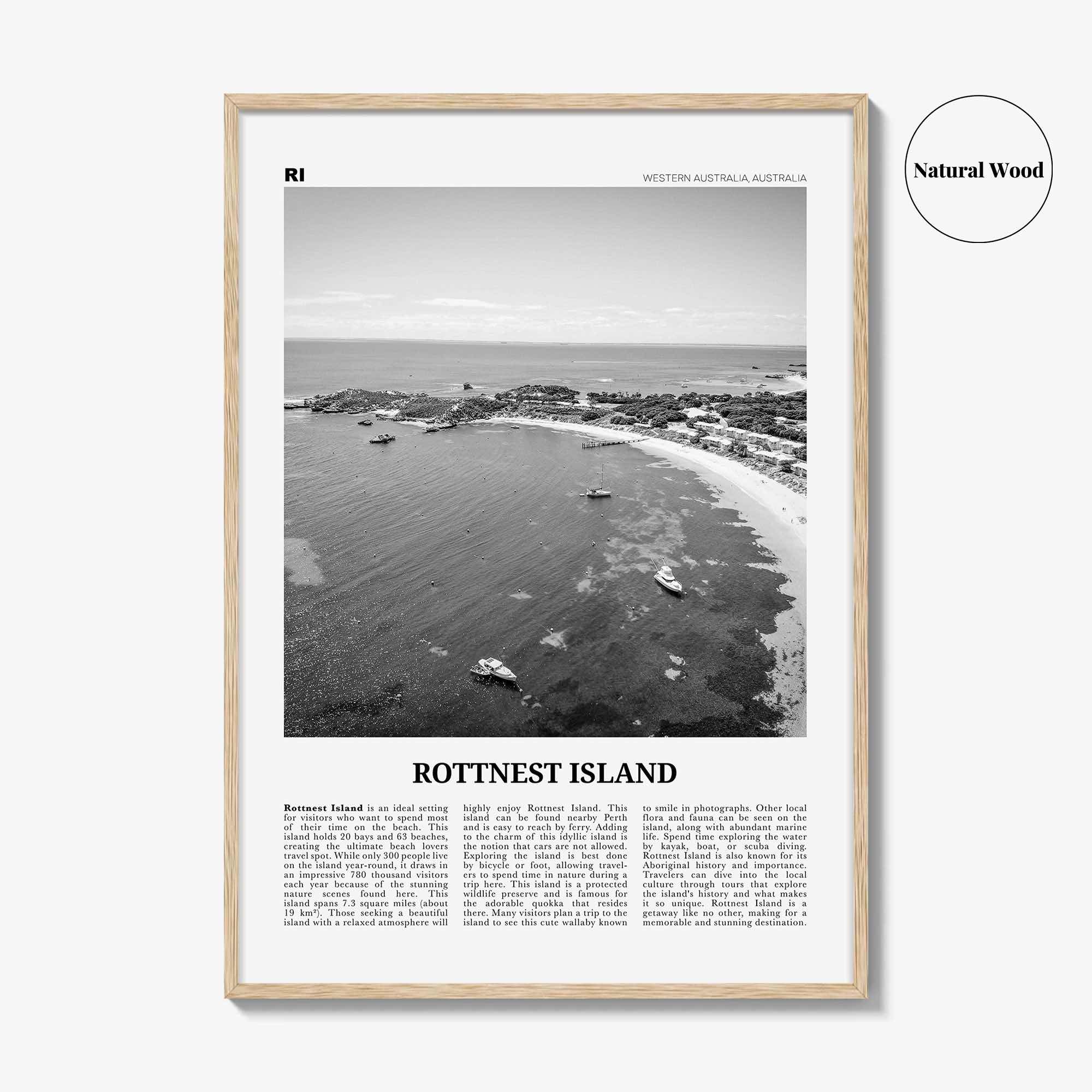 Rottnest Island Print Black and White, Rottnest Island Wall Art, Rottnest Island Poster, Rottnest Island Photo, Australia