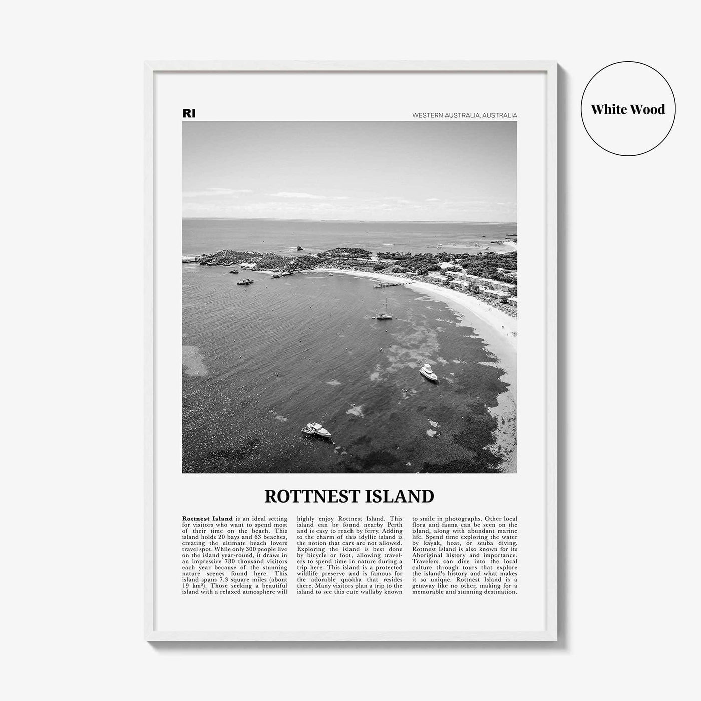 Rottnest Island Print Black and White, Rottnest Island Wall Art, Rottnest Island Poster, Rottnest Island Photo, Australia