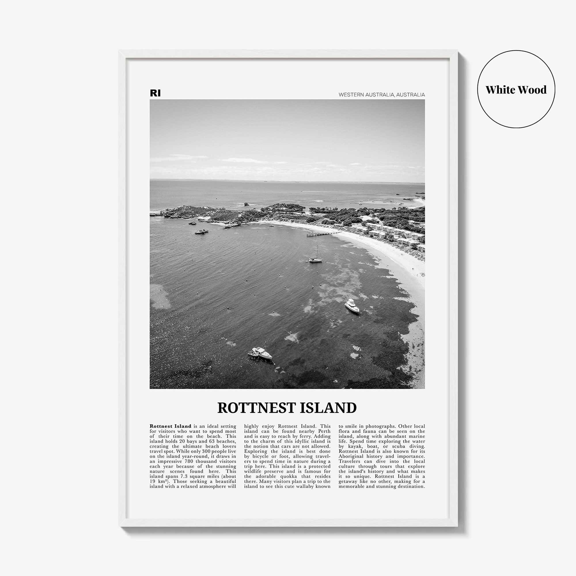 Rottnest Island Print Black and White, Rottnest Island Wall Art, Rottnest Island Poster, Rottnest Island Photo, Australia