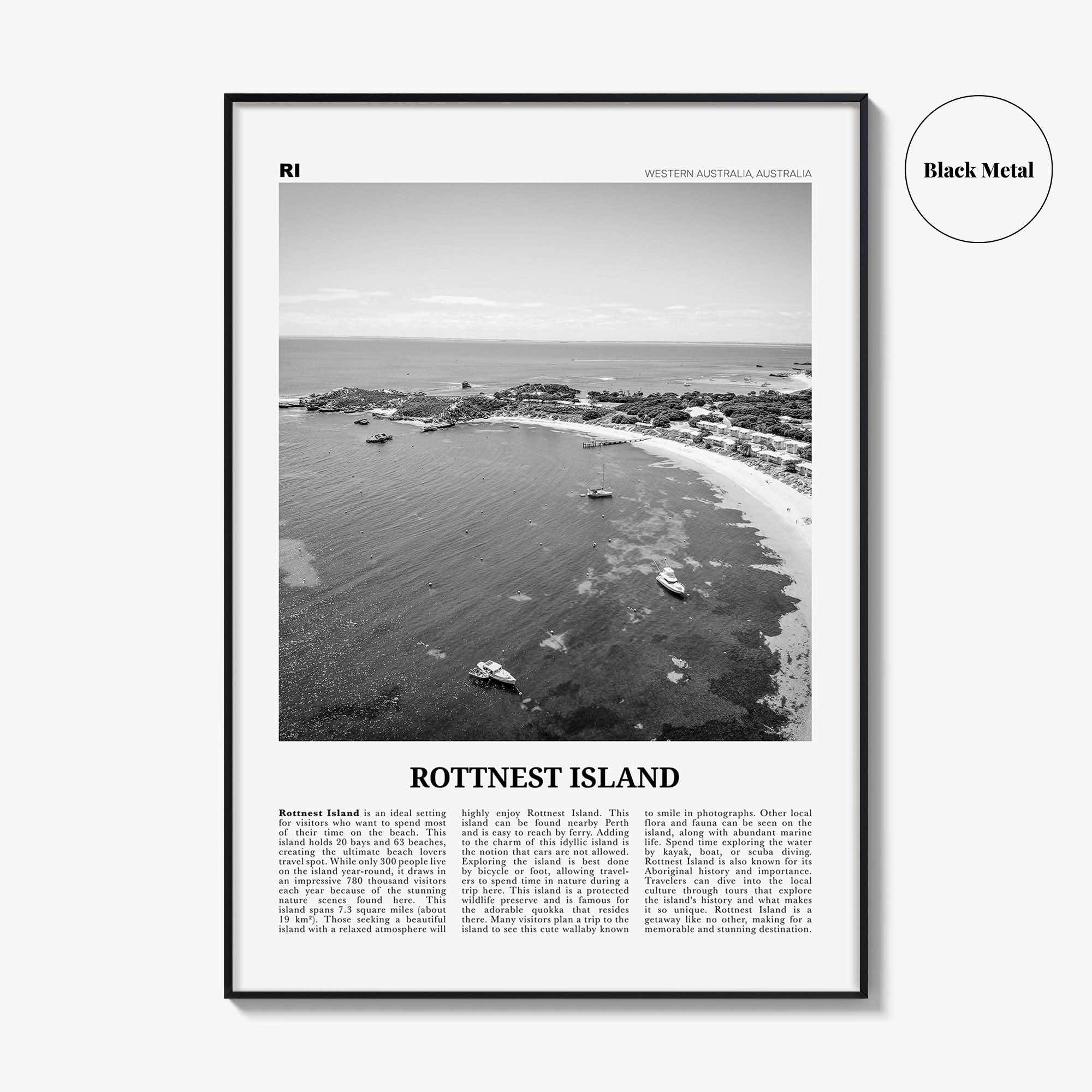 Rottnest Island Print Black and White, Rottnest Island Wall Art, Rottnest Island Poster, Rottnest Island Photo, Australia