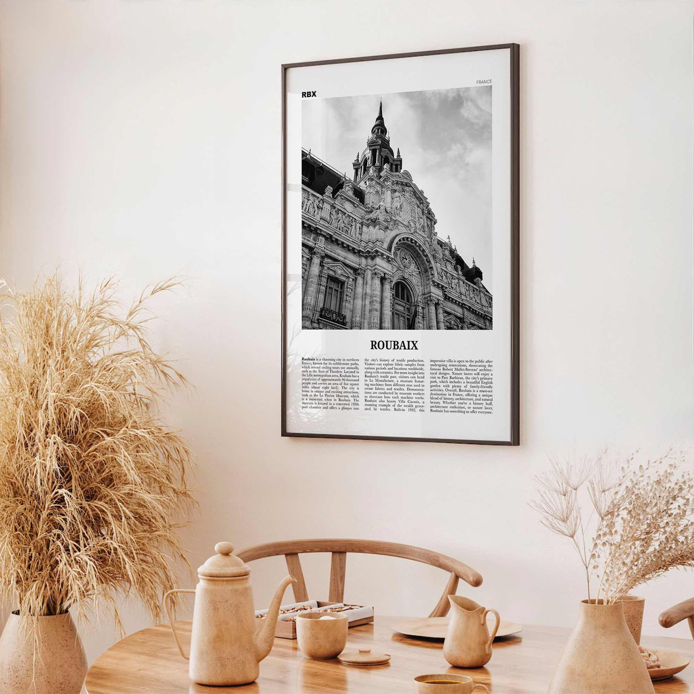 Roubaix Print Black and White, Roubaix Wall Art, Roubaix Poster, Roubaix Photo, Roubaix Wall Décor, Roubaix Map, France