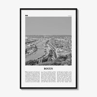 Rouen Print Black and White, Rouen Wall Art, Rouen Poster, Rouen Photo, Rouen Wall Décor, Rouen Map, France