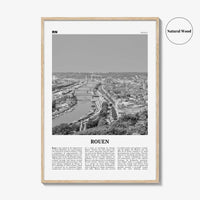 Rouen Print Black and White, Rouen Wall Art, Rouen Poster, Rouen Photo, Rouen Wall Décor, Rouen Map, France