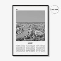 Rouen Print Black and White, Rouen Wall Art, Rouen Poster, Rouen Photo, Rouen Wall Décor, Rouen Map, France