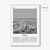 Rouen Print Black and White, Rouen Wall Art, Rouen Poster, Rouen Photo, Rouen Wall Décor, Rouen Map, France