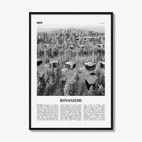 Rovaniemi Print Black and White, Rovaniemi Wall Art, Rovaniemi Poster, Rovaniemi Photo, Rovaniemi Wall Décor, Rovaniemi Map, Finland