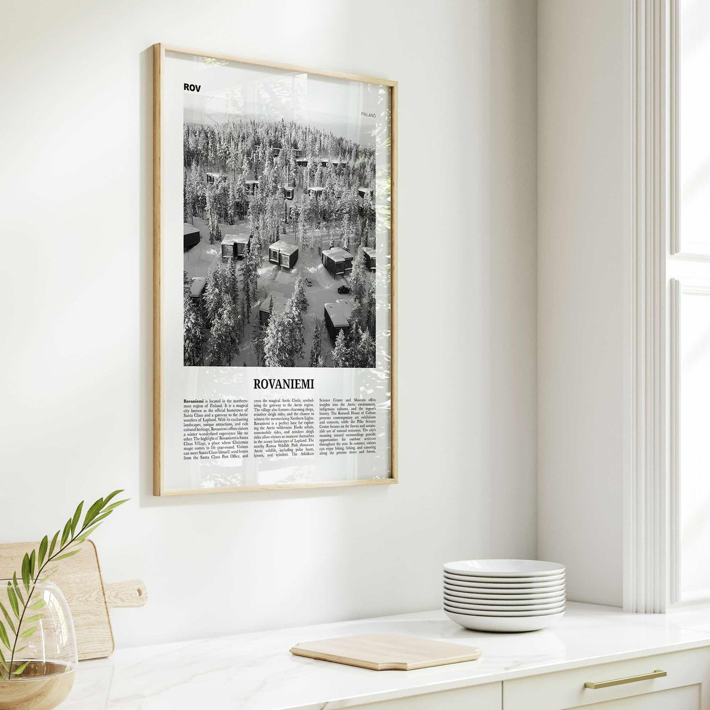 Rovaniemi Print Black and White, Rovaniemi Wall Art, Rovaniemi Poster, Rovaniemi Photo, Rovaniemi Wall Décor, Rovaniemi Map, Finland