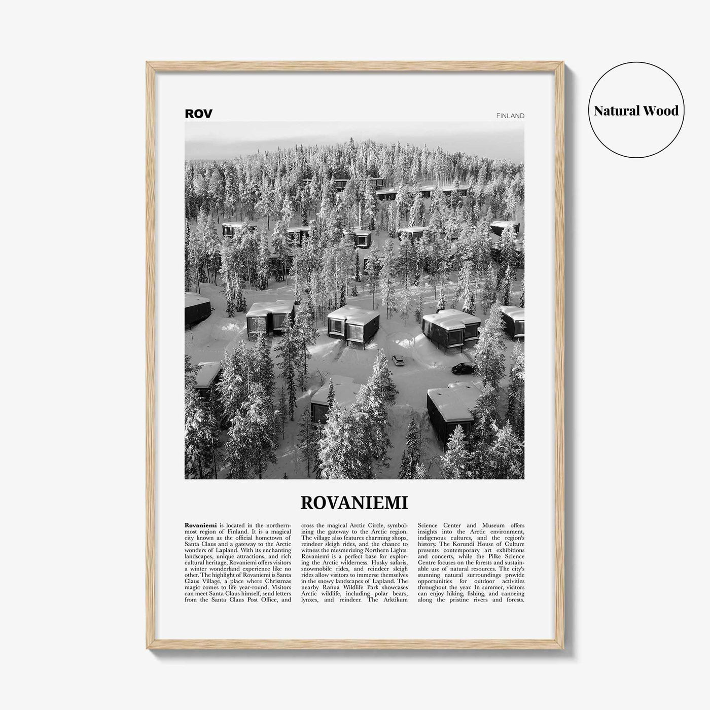 Rovaniemi Print Black and White, Rovaniemi Wall Art, Rovaniemi Poster, Rovaniemi Photo, Rovaniemi Wall Décor, Rovaniemi Map, Finland