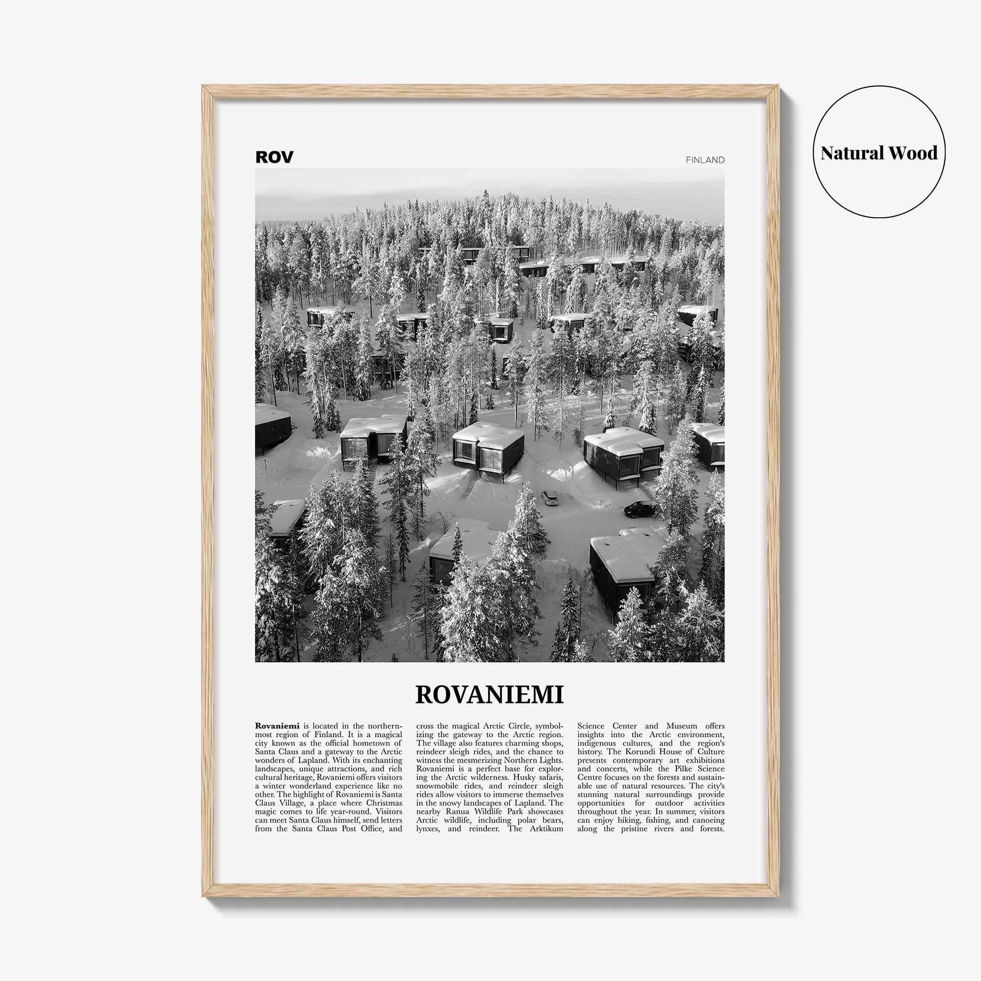 Rovaniemi Print Black and White, Rovaniemi Wall Art, Rovaniemi Poster, Rovaniemi Photo, Rovaniemi Wall Décor, Rovaniemi Map, Finland