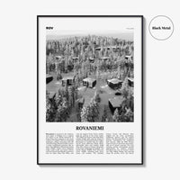 Rovaniemi Print Black and White, Rovaniemi Wall Art, Rovaniemi Poster, Rovaniemi Photo, Rovaniemi Wall Décor, Rovaniemi Map, Finland