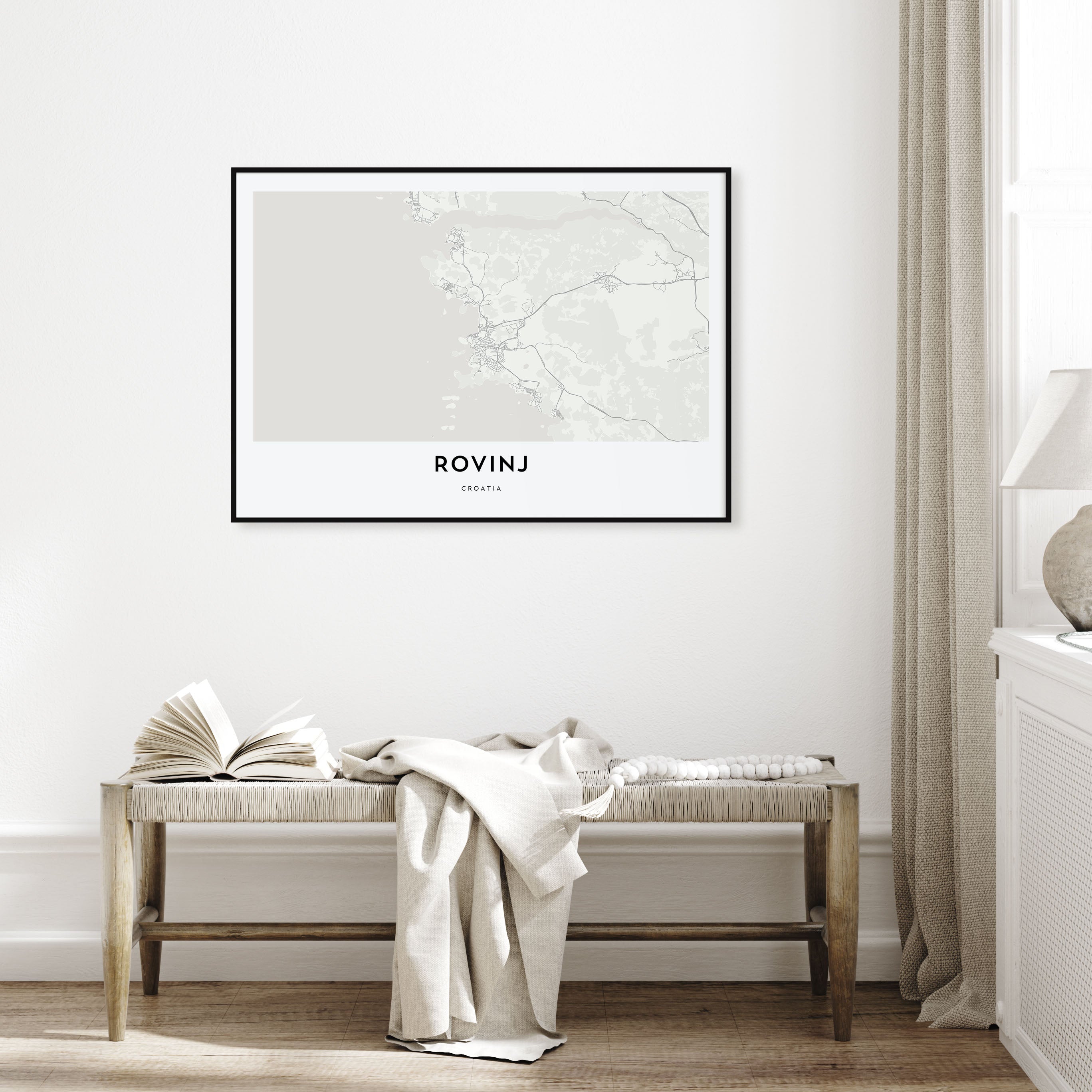 Rovinj Map Landscape Poster