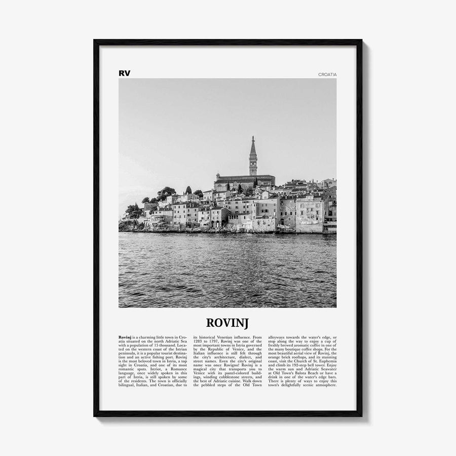 Rovinj Print Black and White, Rovinj Wall Art, Rovinj Poster, Rovinj Photo, Rovinj Wall Décor, Croatia, Hrvatska, Travel Poster Print