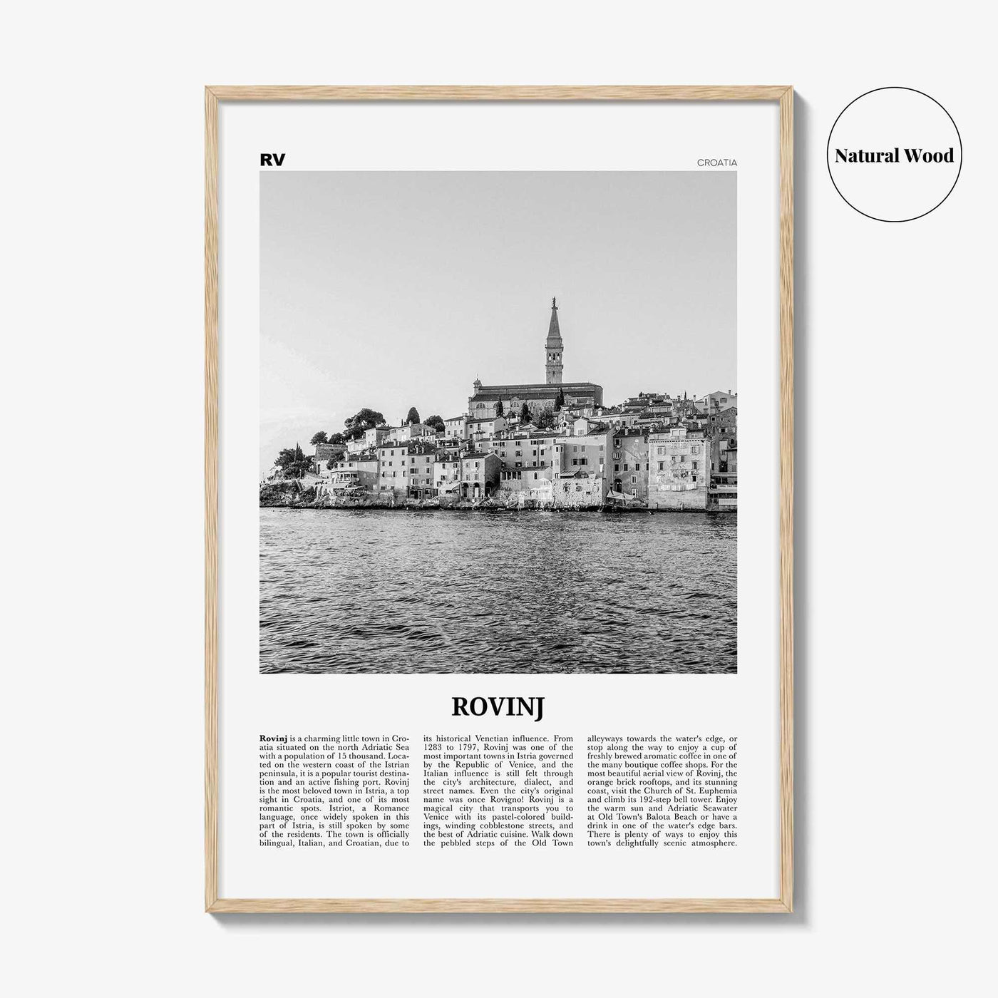 Rovinj Print Black and White, Rovinj Wall Art, Rovinj Poster, Rovinj Photo, Rovinj Wall Décor, Croatia, Hrvatska, Travel Poster Print