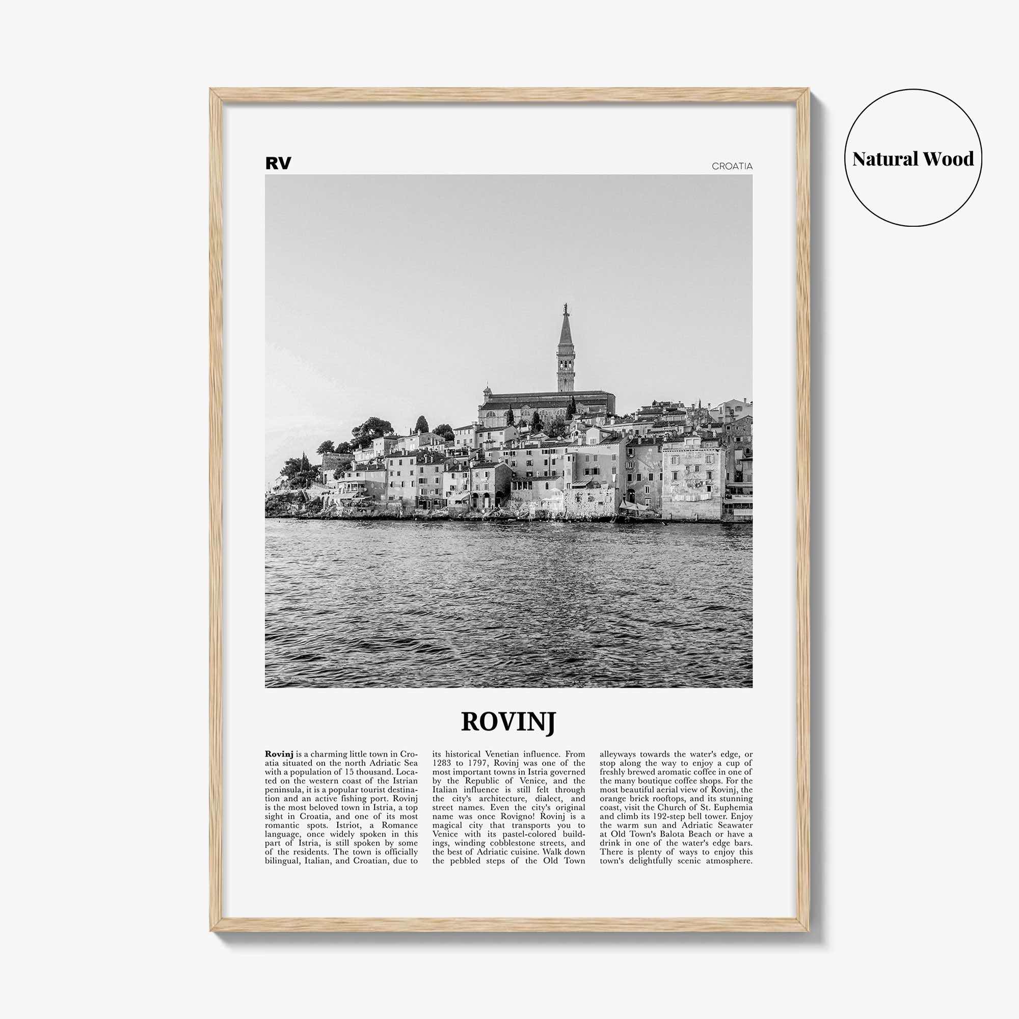 Rovinj Print Black and White, Rovinj Wall Art, Rovinj Poster, Rovinj Photo, Rovinj Wall Décor, Croatia, Hrvatska, Travel Poster Print