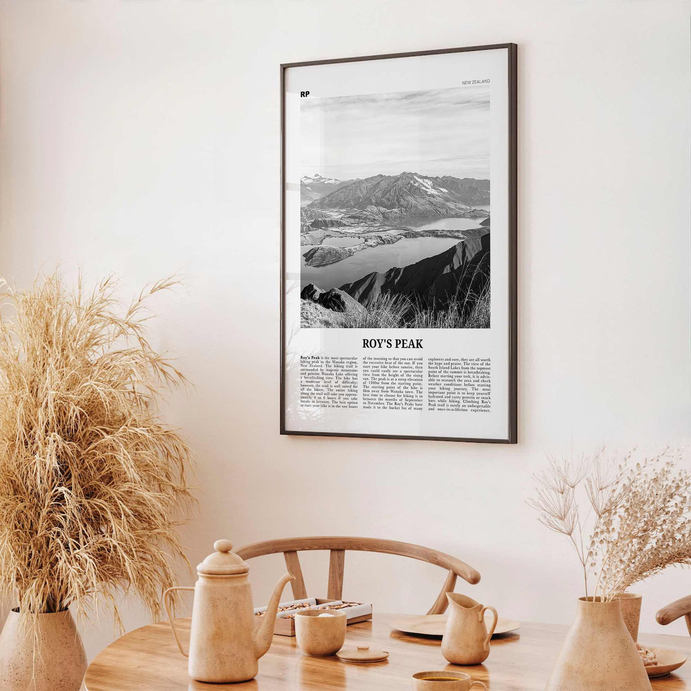 Roys Peak Print Black and White, Roys Peak Wall Art, Roys Peak Poster, Roys Peak Photo, New Zealand