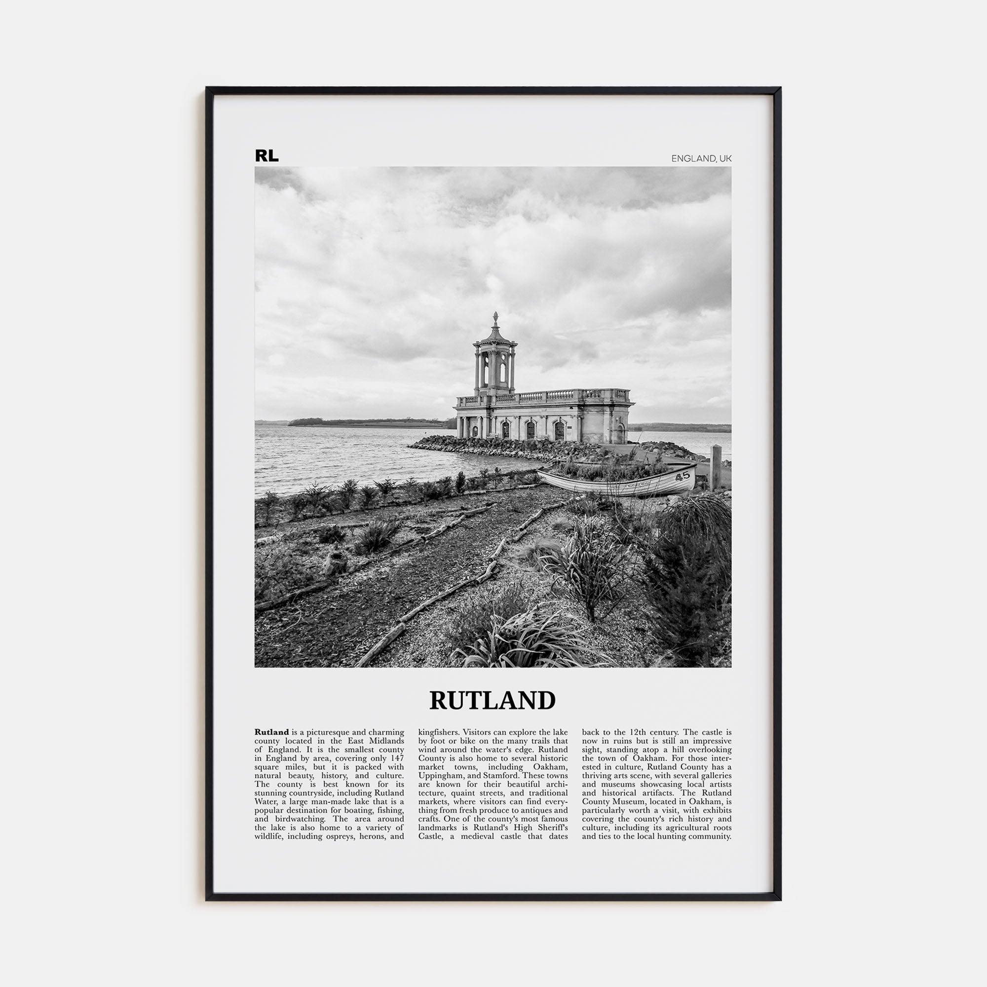 Rutland Travel B&W Poster