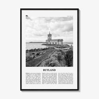 Rutland Print Black and White, Rutland Wall Art, Rutland Poster, Rutland Photo, Rutland Wall Décor, Rutland Map, United States
