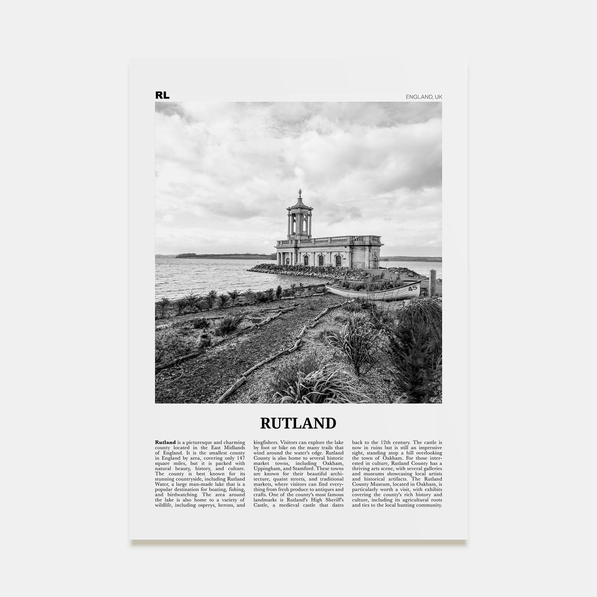 Rutland Travel B&W Poster
