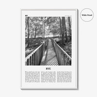 Rye Print Black and White, Rye Wall Art, Rye Poster, Rye Photo, Rye Wall Décor, Rye Map, New York, USA
