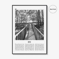 Rye Print Black and White, Rye Wall Art, Rye Poster, Rye Photo, Rye Wall Décor, Rye Map, New York, USA