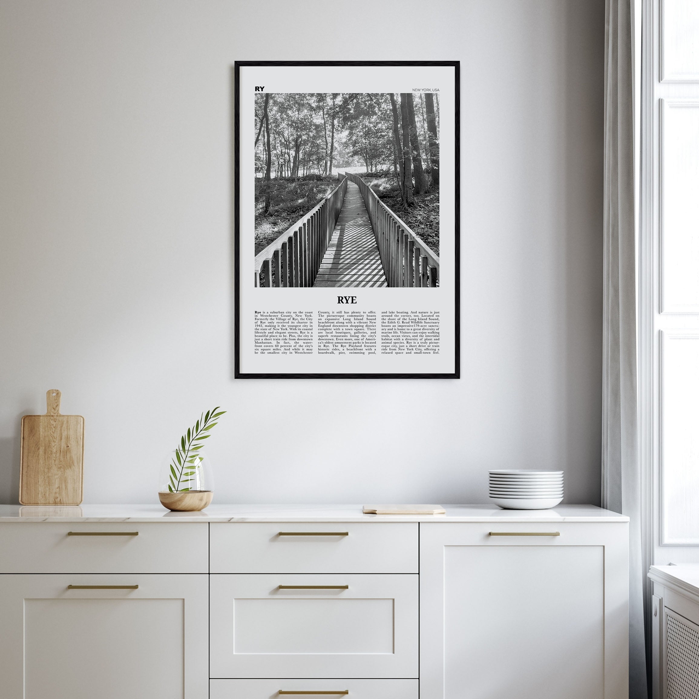 Rye Travel B&W Poster