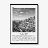 Sa Calobra Print Black and White, Sa Calobra Wall Art, Sa Calobra Poster, Sa Calobra Photo, Sa Calobra Wall Décor, Sa Calobra Map, Spain