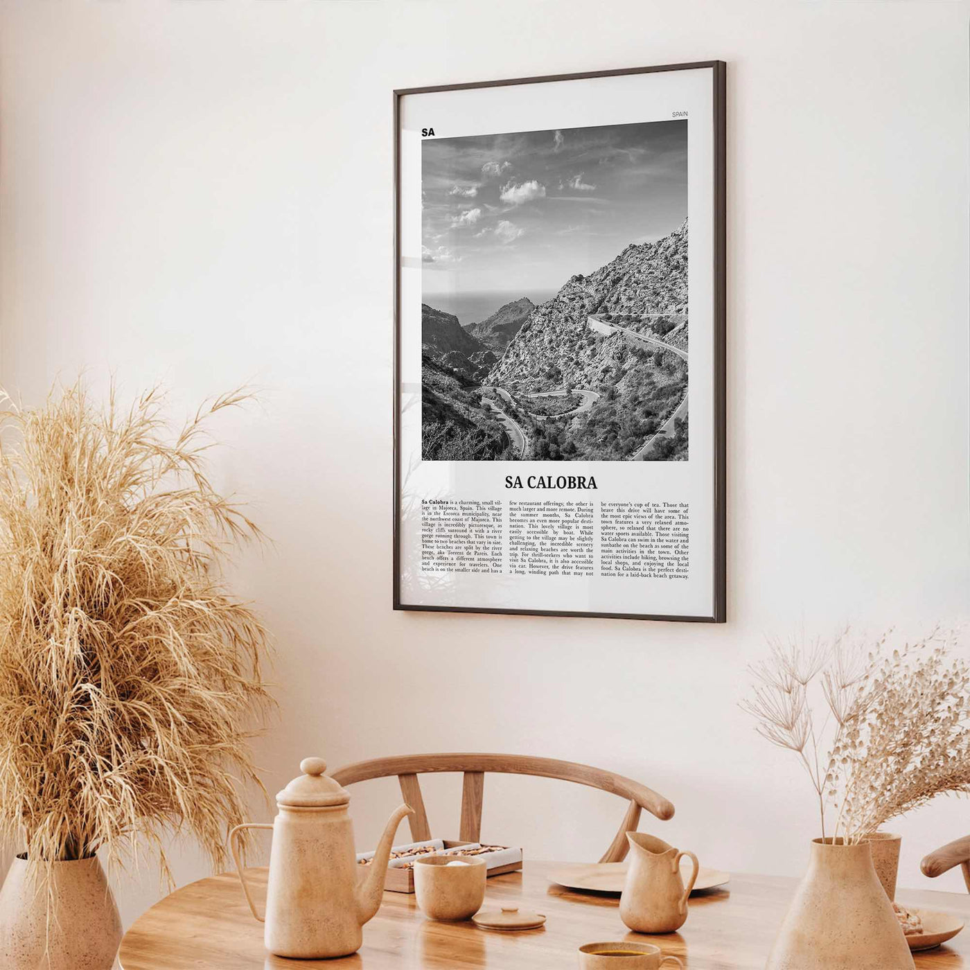 Sa Calobra Print Black and White, Sa Calobra Wall Art, Sa Calobra Poster, Sa Calobra Photo, Sa Calobra Wall Décor, Sa Calobra Map, Spain