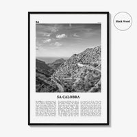 Sa Calobra Print Black and White, Sa Calobra Wall Art, Sa Calobra Poster, Sa Calobra Photo, Sa Calobra Wall Décor, Sa Calobra Map, Spain