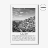 Sa Calobra Print Black and White, Sa Calobra Wall Art, Sa Calobra Poster, Sa Calobra Photo, Sa Calobra Wall Décor, Sa Calobra Map, Spain