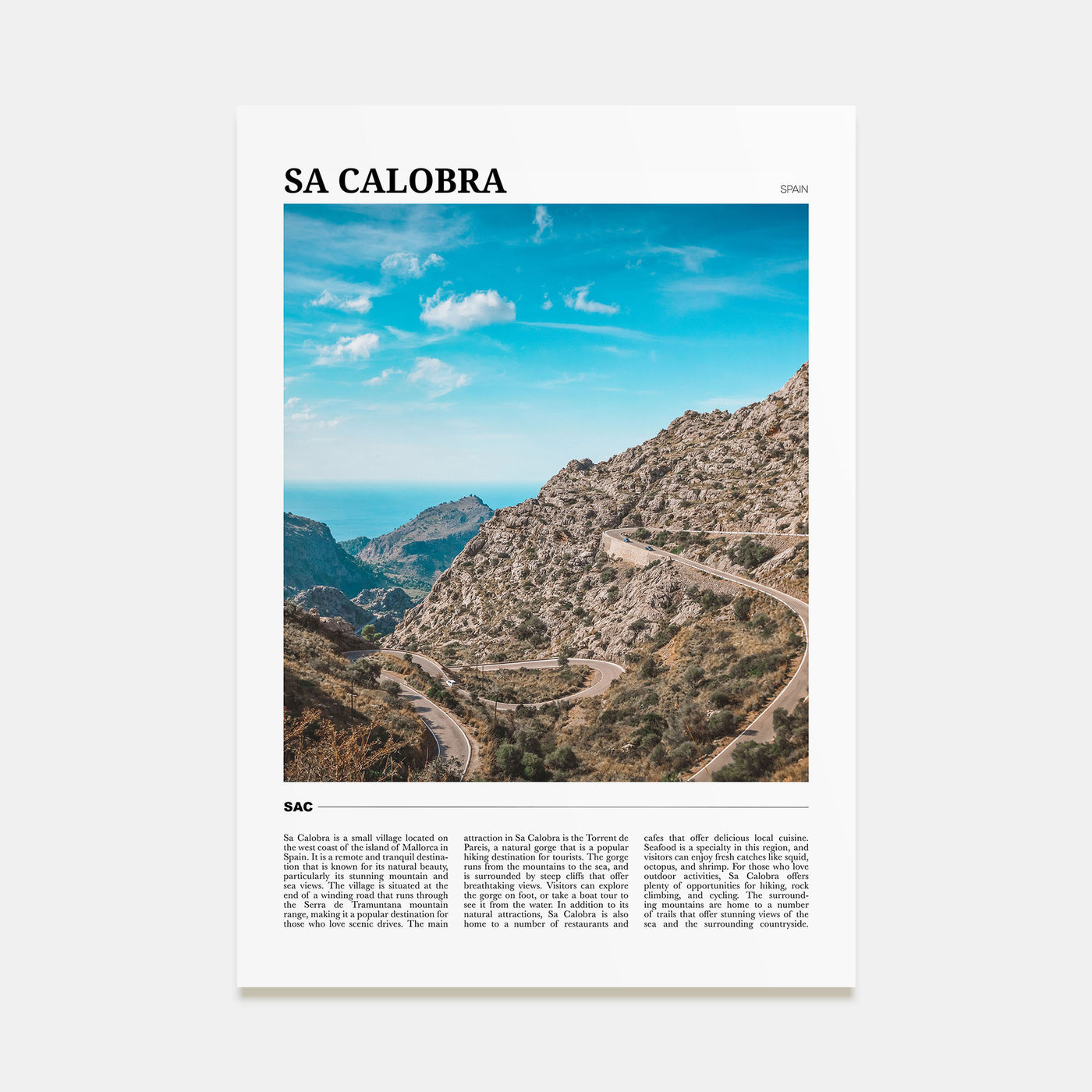 Sa Calobra Travel Color Poster