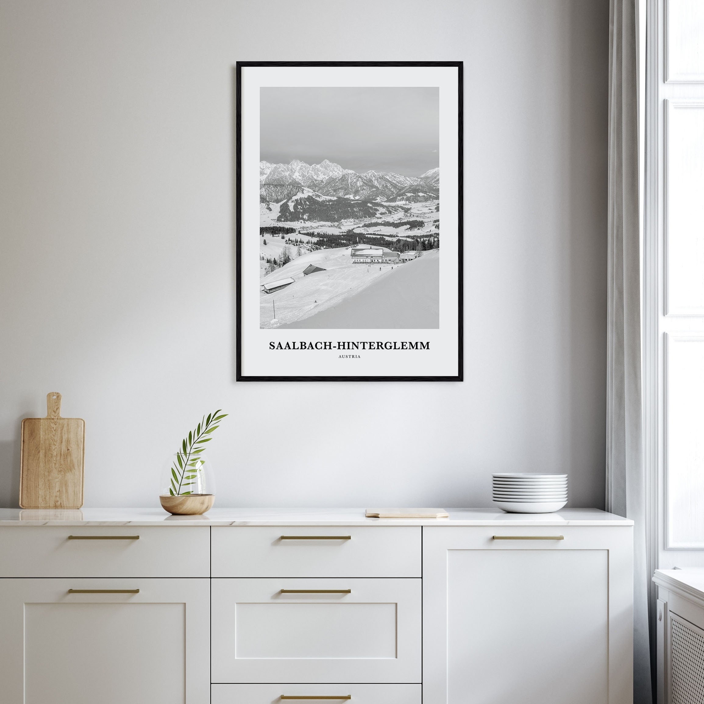 Saalbach-Hinterglemm Portrait B&W Poster