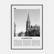 Saarbrücken Travel B&W Poster