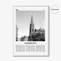 Saarbrucken Print Black and White, Saarbrücken Wall Art, Saarbrücken Poster, Saarbrücken Photo, Saarbrücken Wall Décor, Saarbrücken Map,