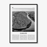 Saarland Print Black and White, Saarland Wall Art, Saarland Poster, Saarland Photo, Saarland Wall Décor, Saarland Map, Germany