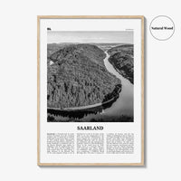 Saarland Print Black and White, Saarland Wall Art, Saarland Poster, Saarland Photo, Saarland Wall Décor, Saarland Map, Germany
