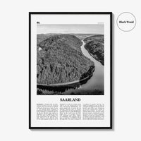 Saarland Print Black and White, Saarland Wall Art, Saarland Poster, Saarland Photo, Saarland Wall Décor, Saarland Map, Germany