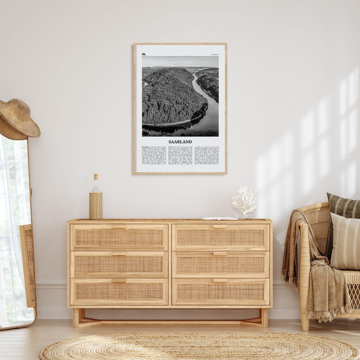 Saarland Travel B&W Poster