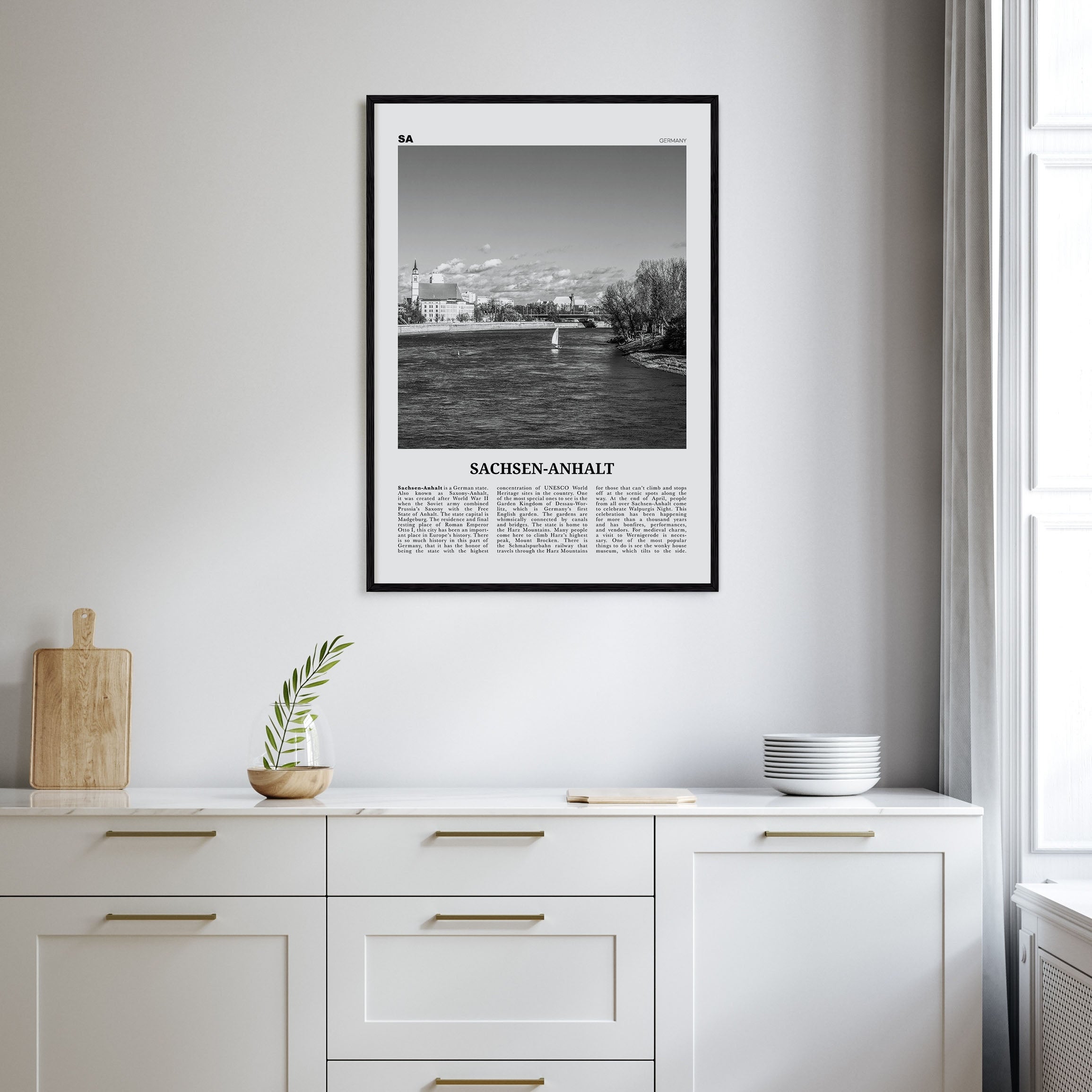 Sachsen-Anhalt Travel B&W Poster
