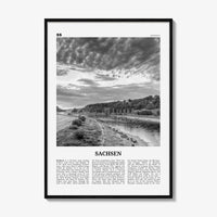 Sachsen Print Black and White, Sachsen Wall Art, Sachsen Poster, Sachsen Photo, Sachsen Wall Décor, Sachsen Map, Germany
