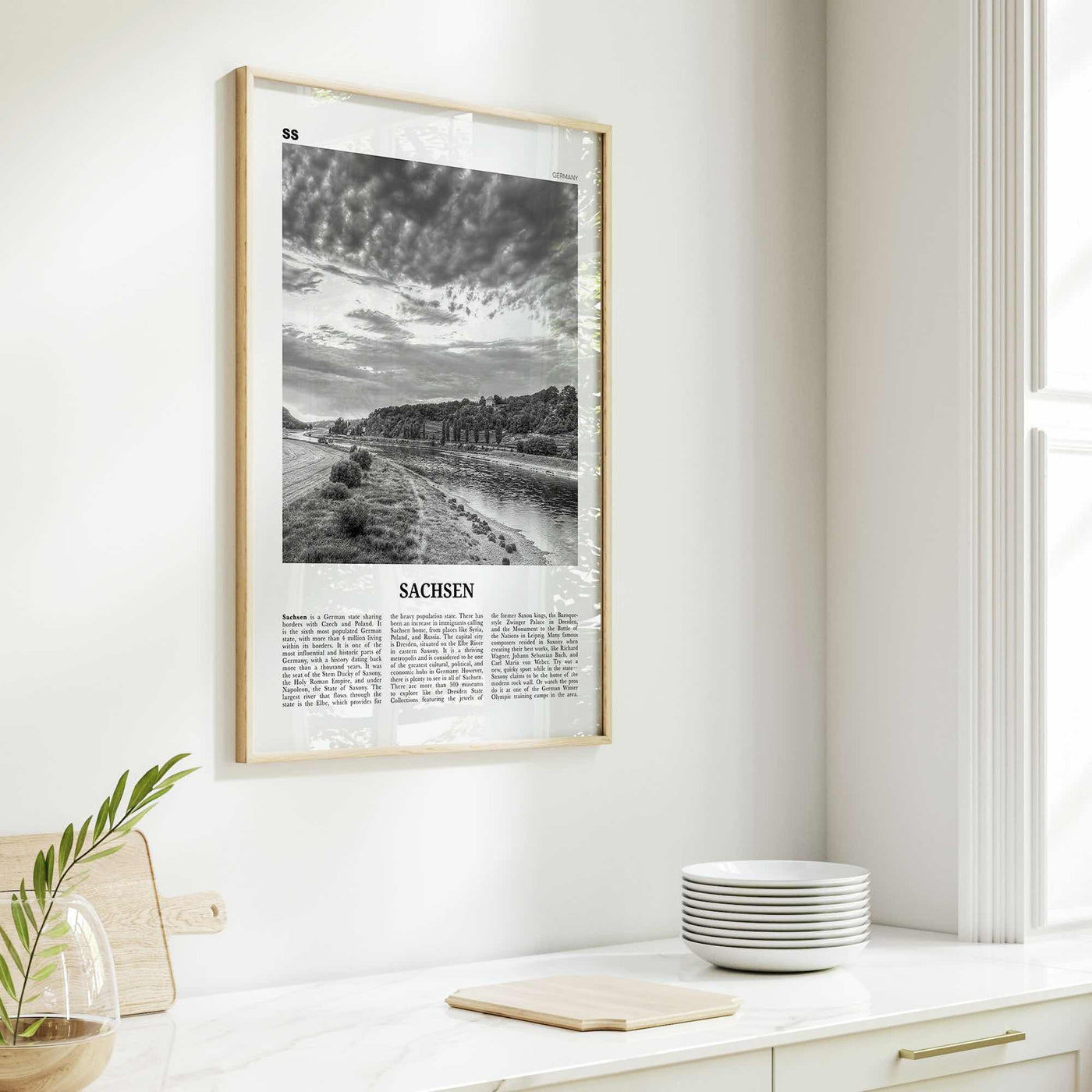 Sachsen Print Black and White, Sachsen Wall Art, Sachsen Poster, Sachsen Photo, Sachsen Wall Décor, Sachsen Map, Germany