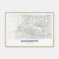 Sacramento Map Landscape Poster