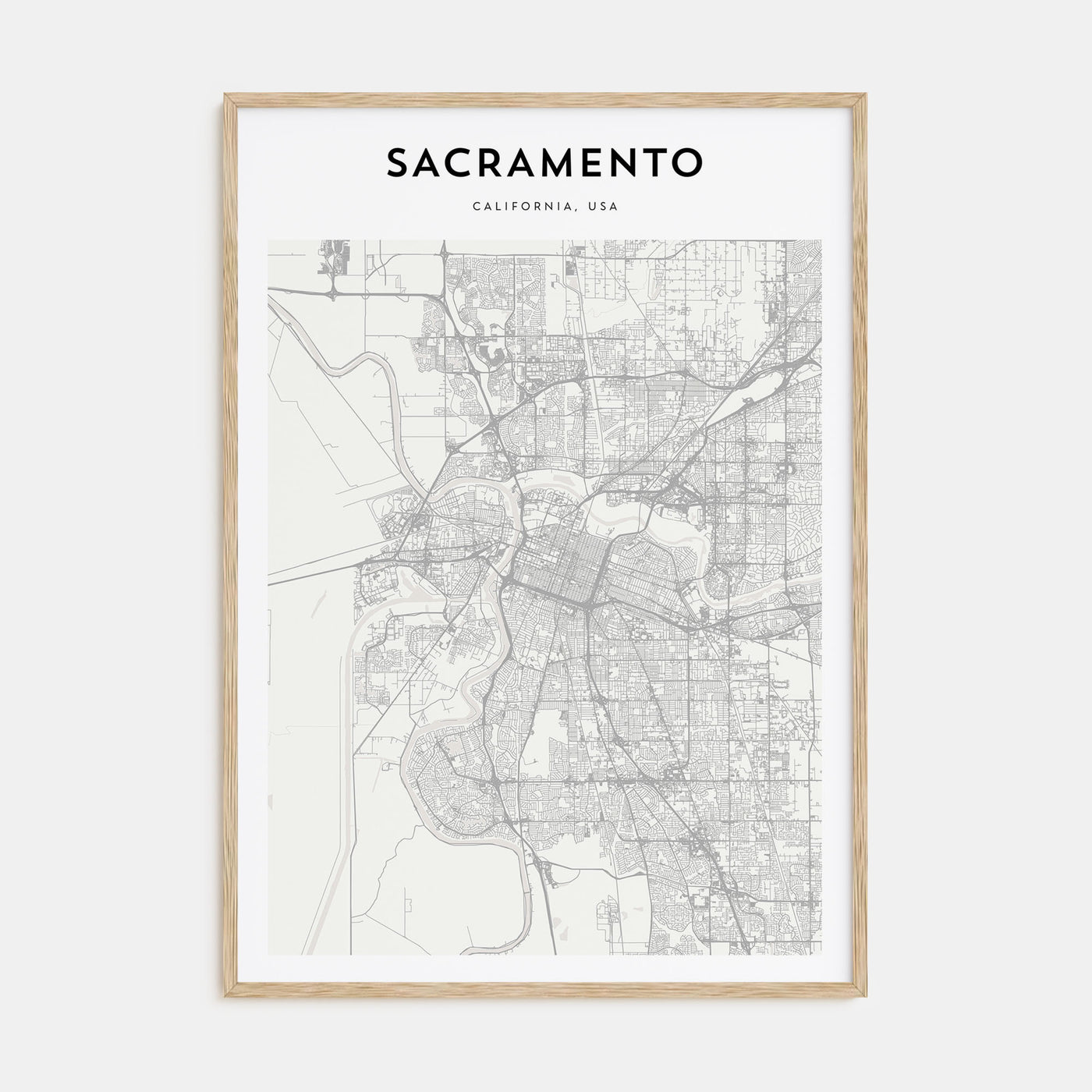 Sacramento Map Portrait Poster